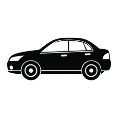 Car Silhouette Vector Illustration - Isolated on White Background
