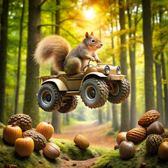 a-squirrel-driving-a-monster-truck-through-a-fores