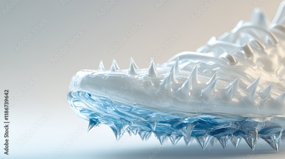 Aufkleber a detailed view of a plastic object featuring sharp spikes, ideal for use in illustrations or design