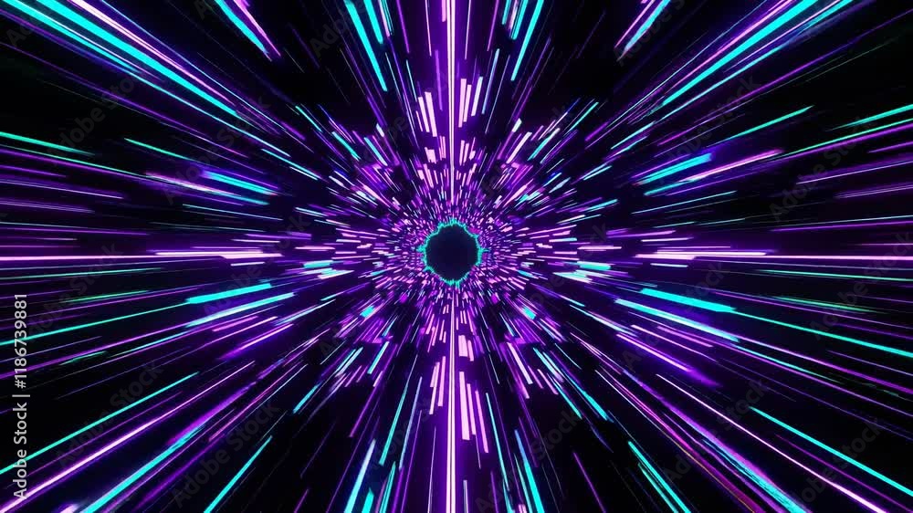 Poster journey through a vibrant tunnel of light and motion creating an immersive experience of speed and d