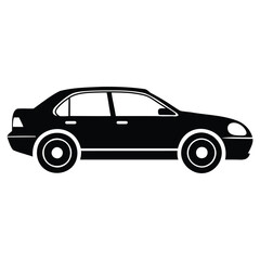 Car vector silhouette-isolated white background-vector illustration