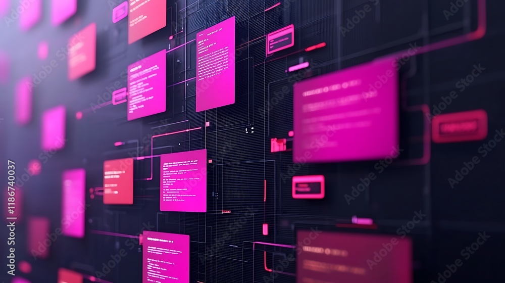 Poster mesmerizing display of fractal patterns in vibrant colors and layers, showcasing the elegance and co