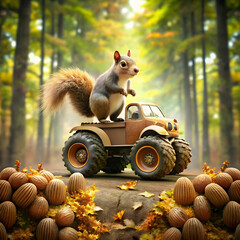 a-squirrel-driving-a-monster-truck-through-a-fores