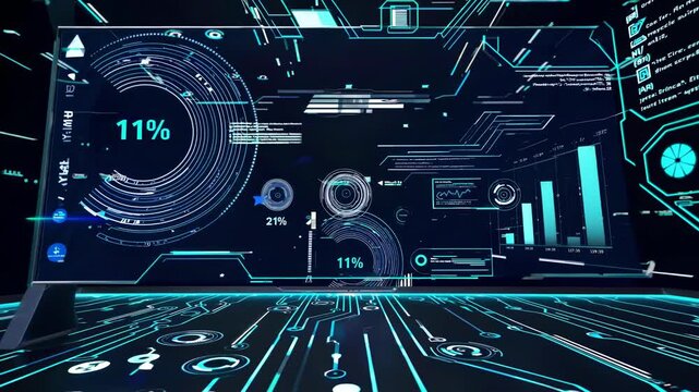 Exploring an immersive digital environment with dynamic visual effects and interactive elements. FVX, HUD style.