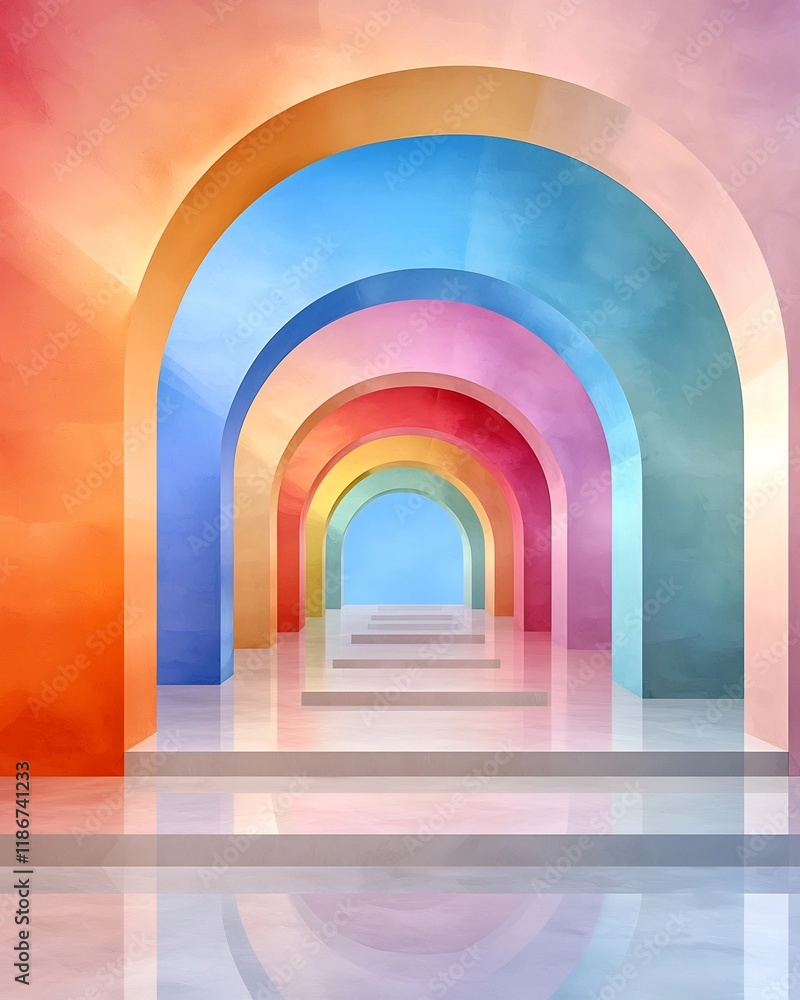 Poster breathtaking abstract design with prismatic geometric patterns in a captivating luminous spectacle o