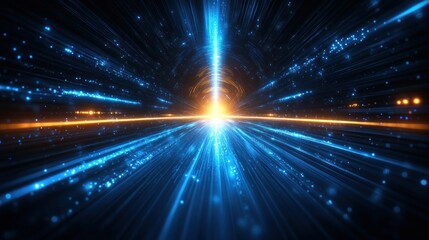 Abstract glowing tunnel of light and energy.