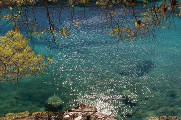 Portorusa Beach bay on Scedro island and Adriatic sea. Croatia. Europe.
