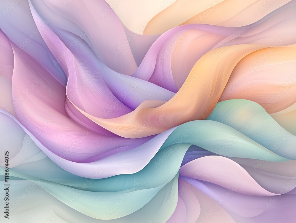 Poster a mesmerizing abstract composition featuring a captivating display of iridescent flowing forms in a 