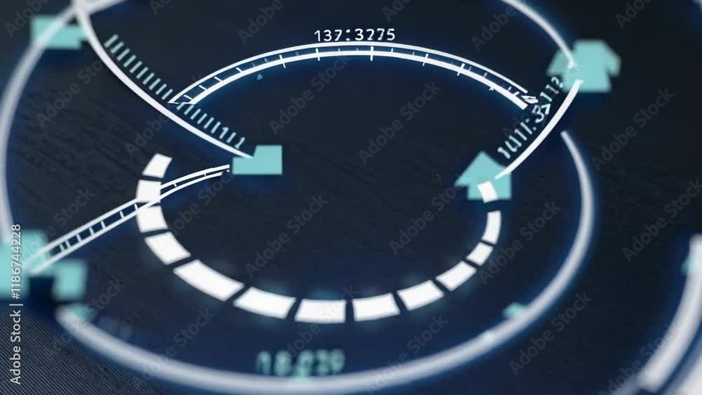 Poster advanced digital interface showcasing futuristic technology and data visualization in a sleek design