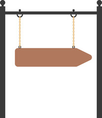 Illustration of a hanging sign board with blank copy space. Empty sign board for your design. 