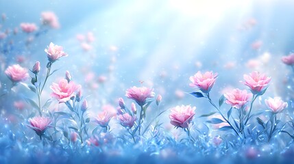Fototapeta premium Delicate Pastel Floral Design in High-Quality Photorealistic Style