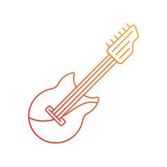 guitar gradient icon with white background vector stock illustration