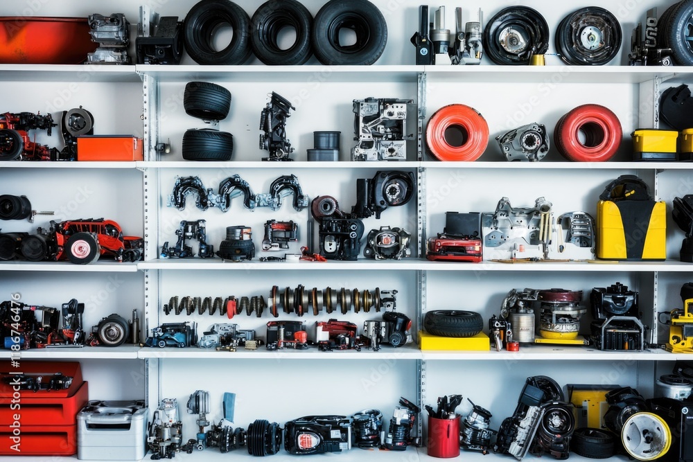 Poster a shelf filled with various types of cameras