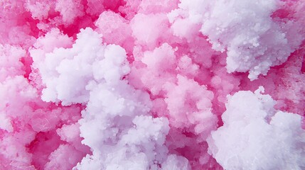 Fototapeta premium Surreal Digital Landscape Featuring Pink and White Clouds with Intricate Geometric Patterns, Evoking a Dreamlike Atmosphere and Ethereal Beauty