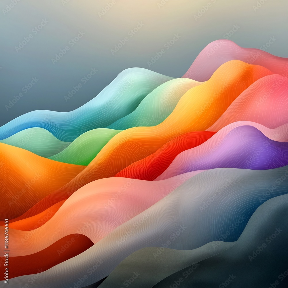 Poster captivating prismatic iridescence mesmerizing undulating forms in a visually enchanting dreamlike di