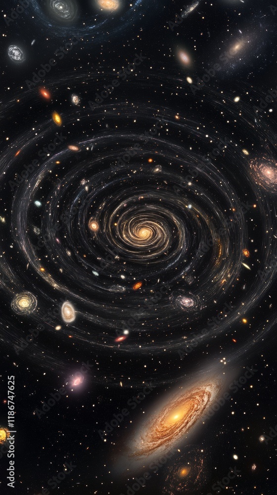 Canvas Prints galaxy in the universe with copy space vertically 9:16