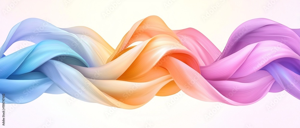 Poster mesmerizing abstract background design featuring shimmering iridescent ribbons in a captivating flow