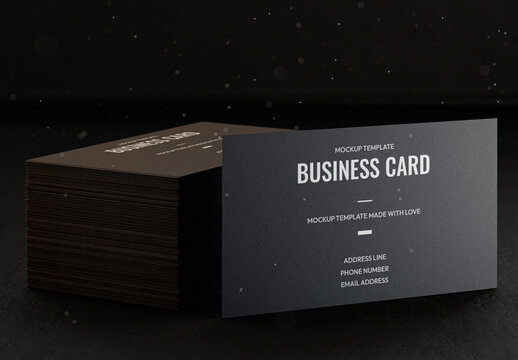 Business Card With Stack Mockup