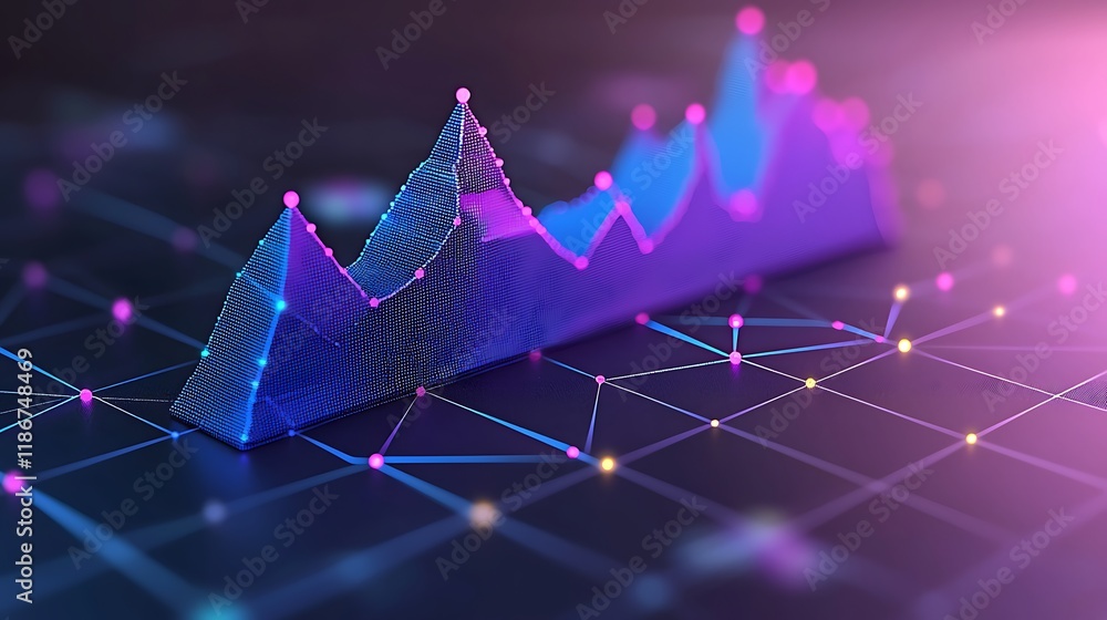Poster vibrant abstract digital representation of dynamic data visualization with colorful graphs and geome