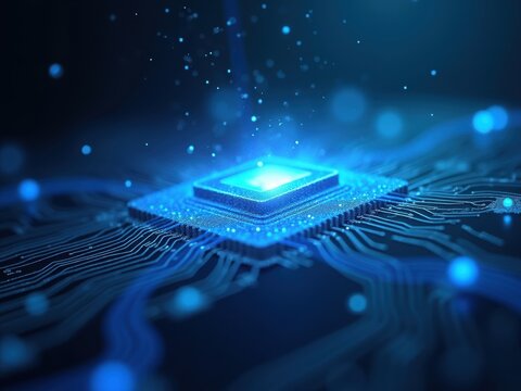 Exploring the fundamentals of quantum computing with advanced technology and glowing circuits in a futuristic environment