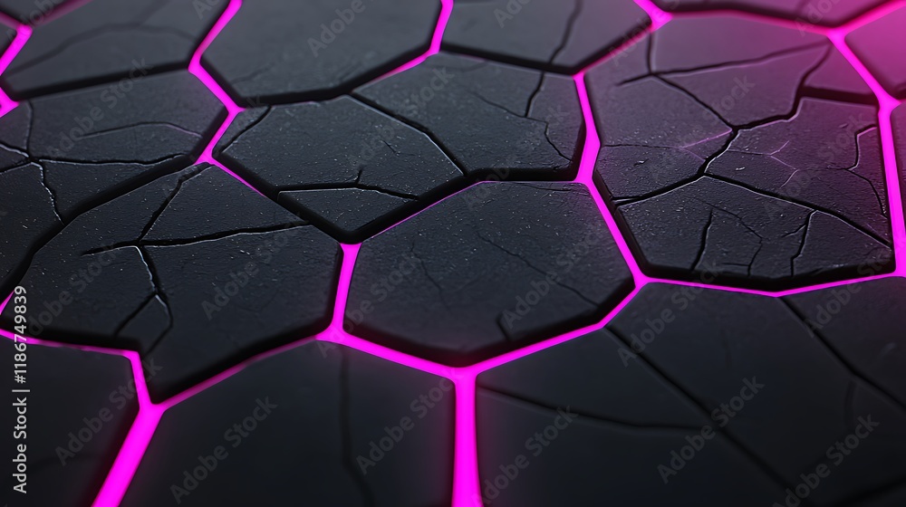 Poster a vibrant swirling matrix of neon geometric patterns with texture and depth for modern digital art a