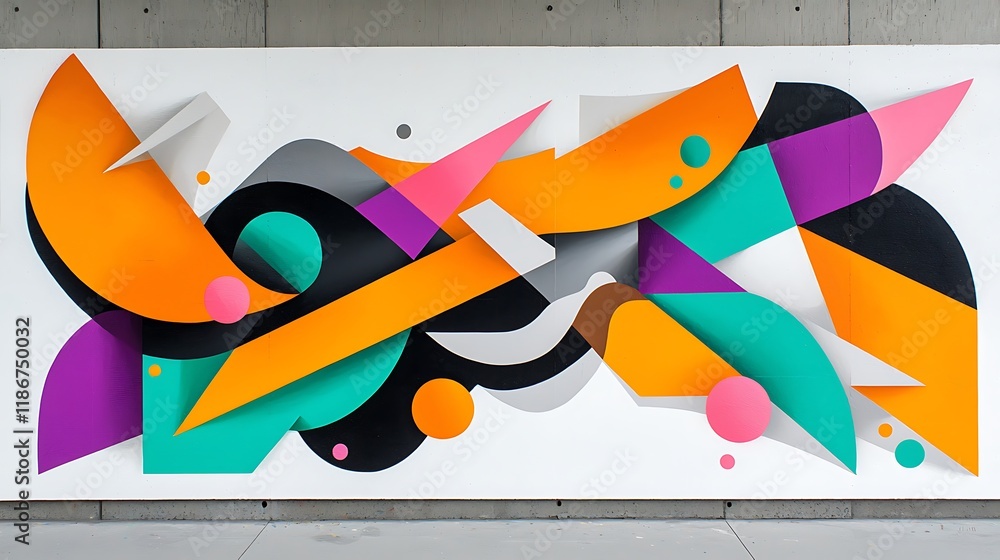 Poster vibrant abstract tapestry of swirling colors and shapes showcasing dynamic forms in a contemporary a
