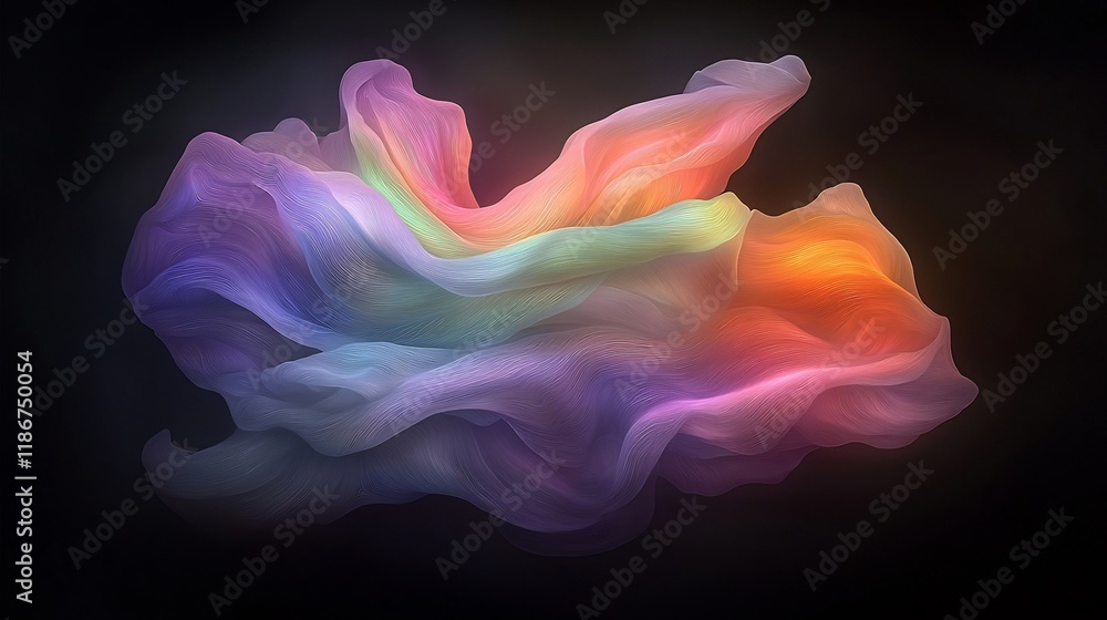 Aufkleber enchanting iridescent silhouettes dancing in a dynamic shimmering dreamscape backdrop ethereal liqui