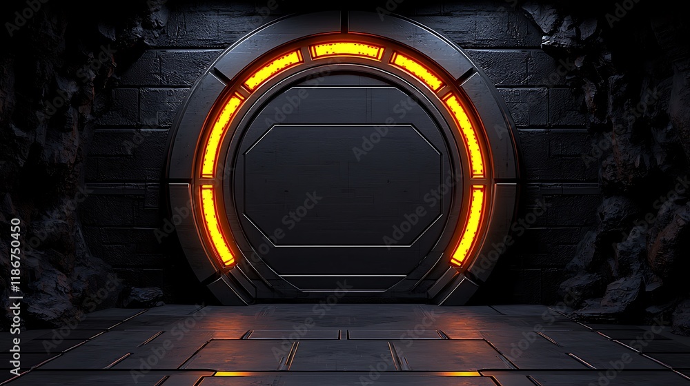 Poster immersive virtual reality environment featuring advanced technology and futuristic design elements f