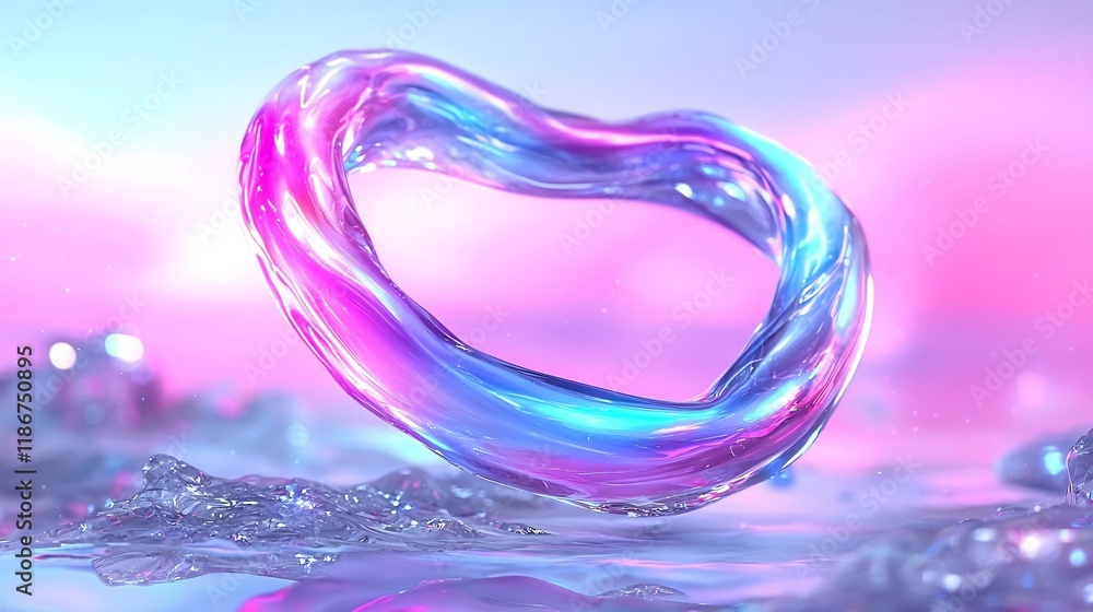 Poster mesmerizing iridescent structures rhythmic geometric patterns in vibrant chromatic dynamism captivat