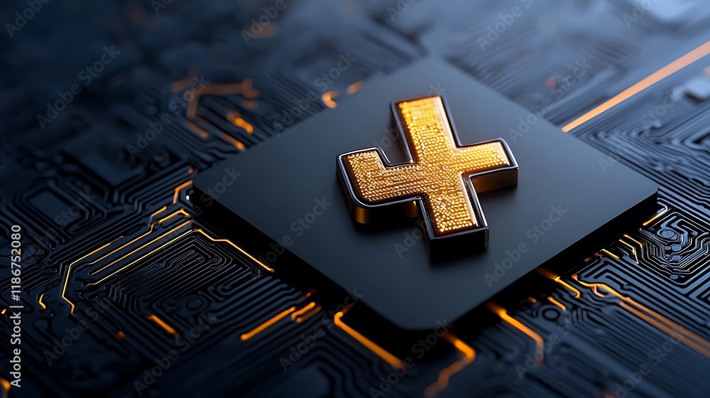 Poster Abstract Circuit Board Patterns with Glowing Elements Highlighting Complexity and Technology in a Modern Digital Design Environment