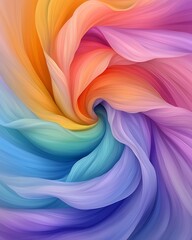 Mesmerizing iridescent swirls dance across a vibrant abstract backdrop creating a captivating display of organic curvilinear forms and bold clashing colors