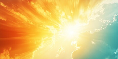 Bright sunshine in the sky creates an abstract background, perfect for showcasing the beauty of sunshine. This captivating sunshine sky enhances any creative project with its daytime vibrancy.