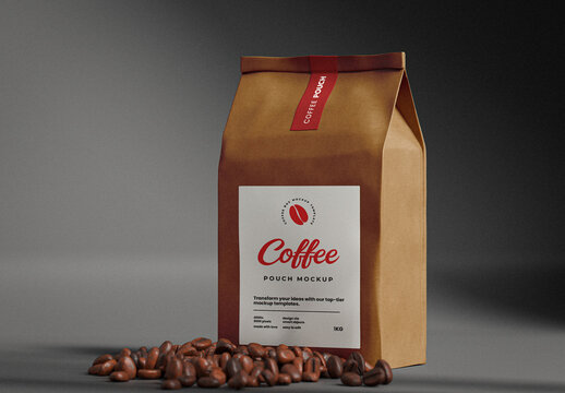 Craft Paper Coffee Bag Mockup