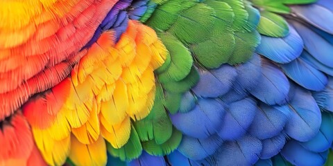 Obraz premium Closeup of a vibrant rainbow lorikeet, showcasing the colorful feathers of the Trichoglossus moluccanus species, emphasizing the unique beauty and striking features of this rainbow lorikeet.