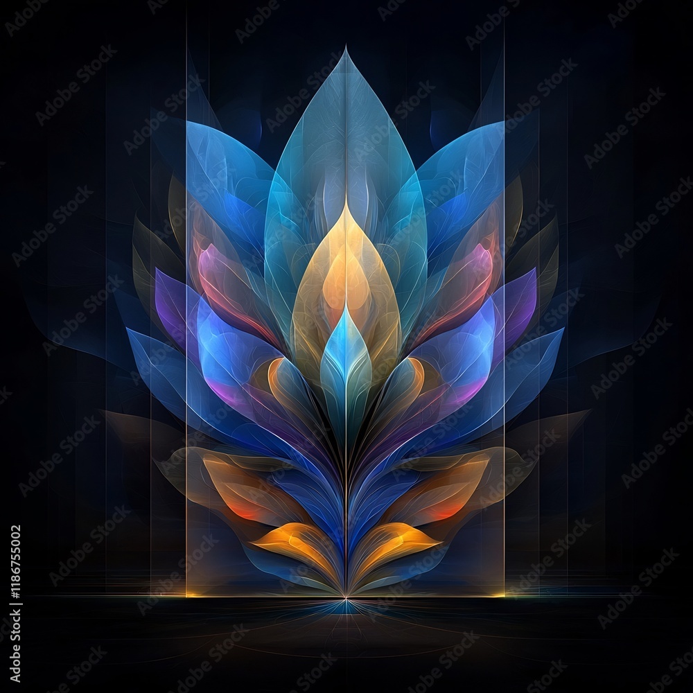 Poster mesmerizing kaleidoscopic visuals featuring luminous prismatic color fields and hypnotic undulating 