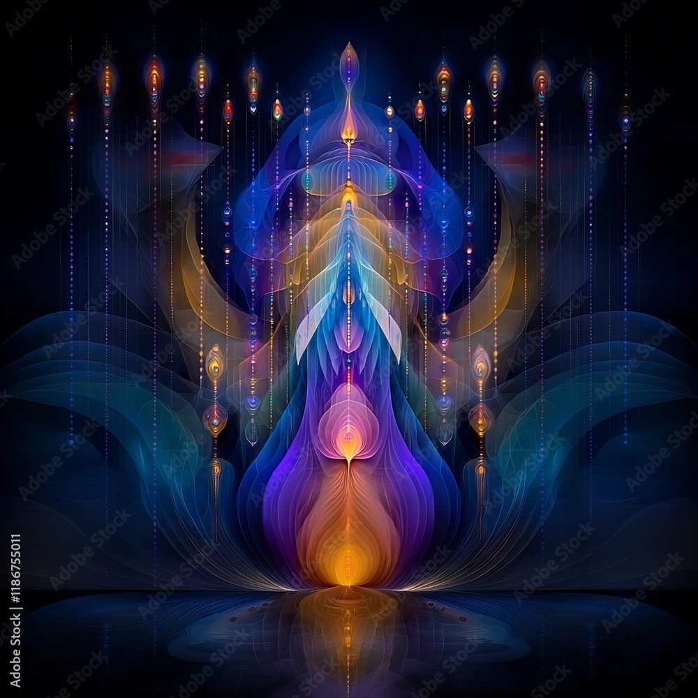 Poster captivating kaleidoscopic dreamscape mesmerizing luminous shapes prismatic color fields and hypnotic