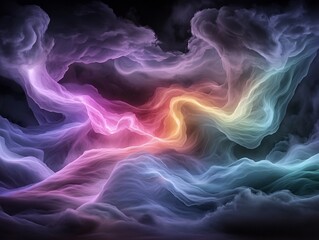 Captivating abstract landscape with luminescent color gradients flowing in a mesmerizing prismatic composition conveying a vivid and impressionistic evocative of surrealist masterpieces