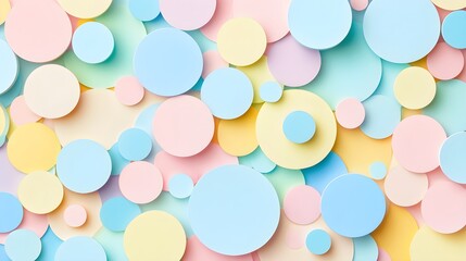 Soft Pastel Circles Seamless Pattern in High Quality Photorealistic Design