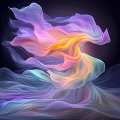 Obraz premium Captivating Psychedelic Landscape Flowing Organic Iridescent Shapes in Vibrant Fluorescent Tones Delivering a Dynamic and Mesmerizing Visual Experience