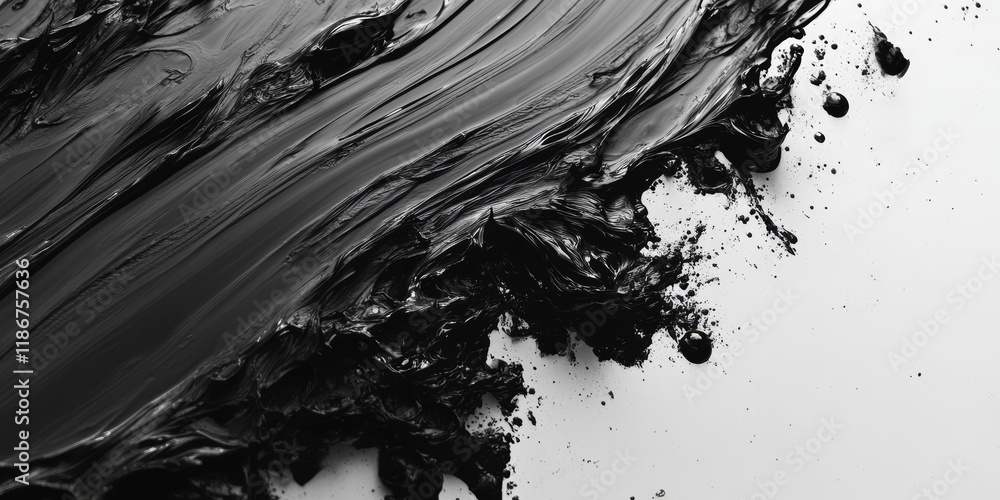 Aufkleber calming aesthetic presented in grayscale, featuring abstract patterns of black paint splashes over a