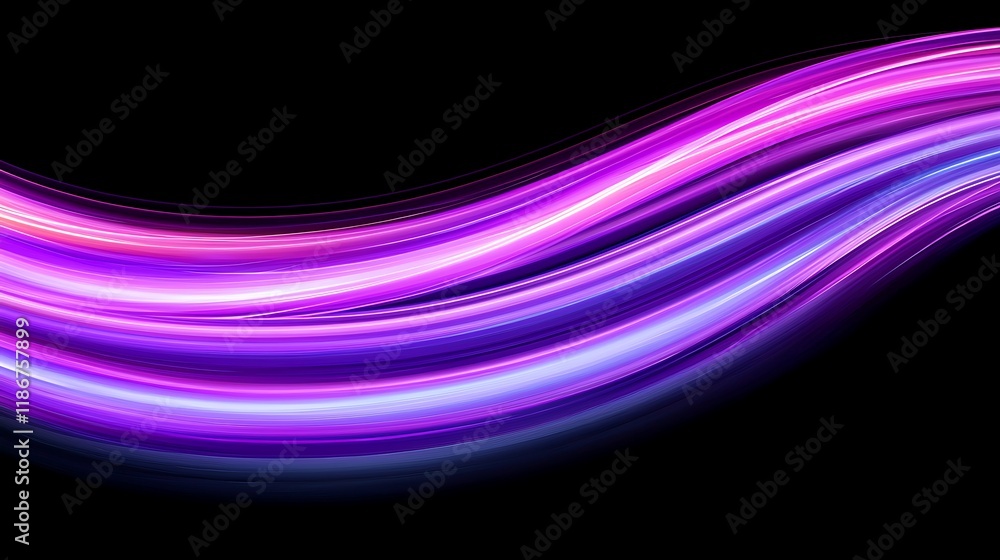 Poster abstract composition of vibrant light trails in multicolored hues creating dynamic patterns against 