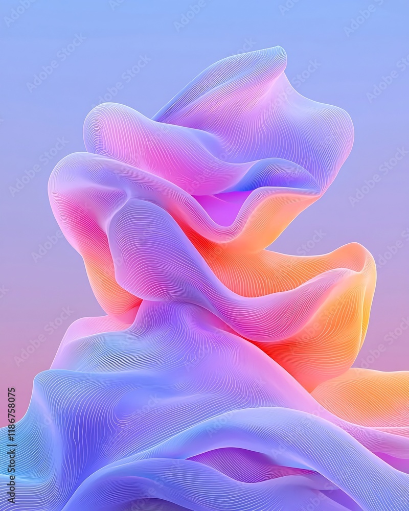 Poster visually captivating abstract artwork featuring an intricate arrangement of mesmerizing wavy lines a