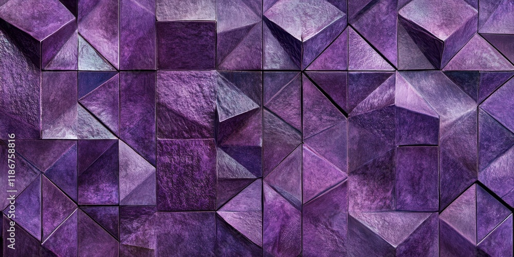 Poster geometric purple tile wallpaper features an abstract pattern, ideal for creating an aesthetic backdr