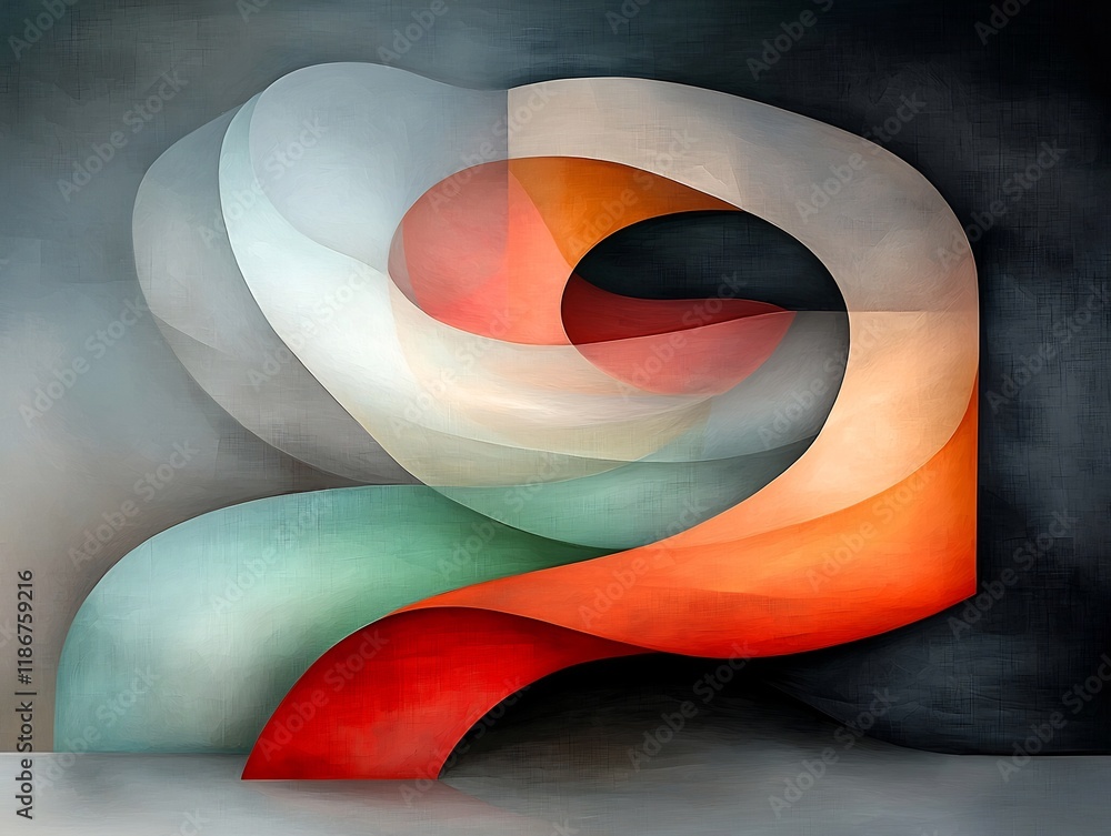 Poster mesmerizing abstract artwork featuring a captivating arrangement of flowing organic shapes and lumin