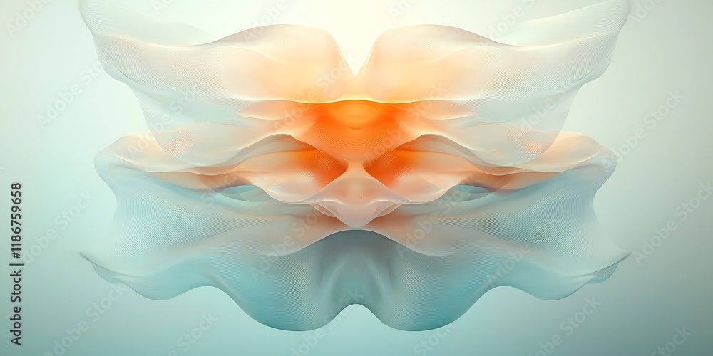 Poster mesmerizing organic shapes and dynamic kaleidoscopic patterns in a luminous hypnotic display of sere