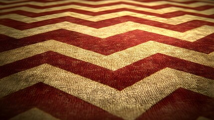 Vibrant Zigzag Pattern in Bold Red and Beige High-Quality Design