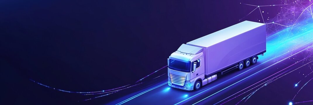 AI-Driven Route Optimization: Revolutionizing Transport Efficiency. Abstract 32K Tech Background Showcasing Economic Data for Fuel Savings, Reduced Delivery Times, and Enhanced Service Levels in Logis