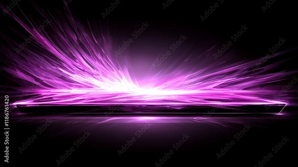 Poster abstract representation of a futuristic cityscape with dynamic light effects and vibrant colors perf