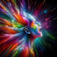Rainbow Spectrum A full spectrum of colors radiating from a pers