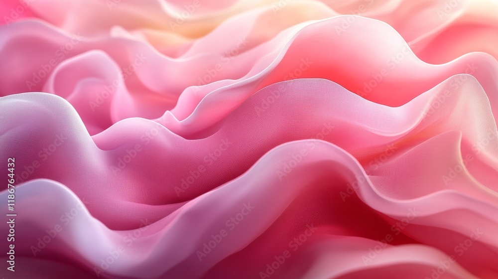 Poster soft pink and purple waves flowing and creating an abstract pattern, perfect for backgrounds and des